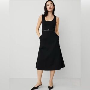 Ann Taylor New Ponte Sleeveless Midi Dress